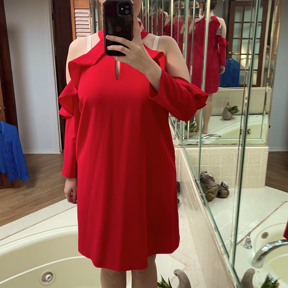 Brand new red dress w ruffles beautiful